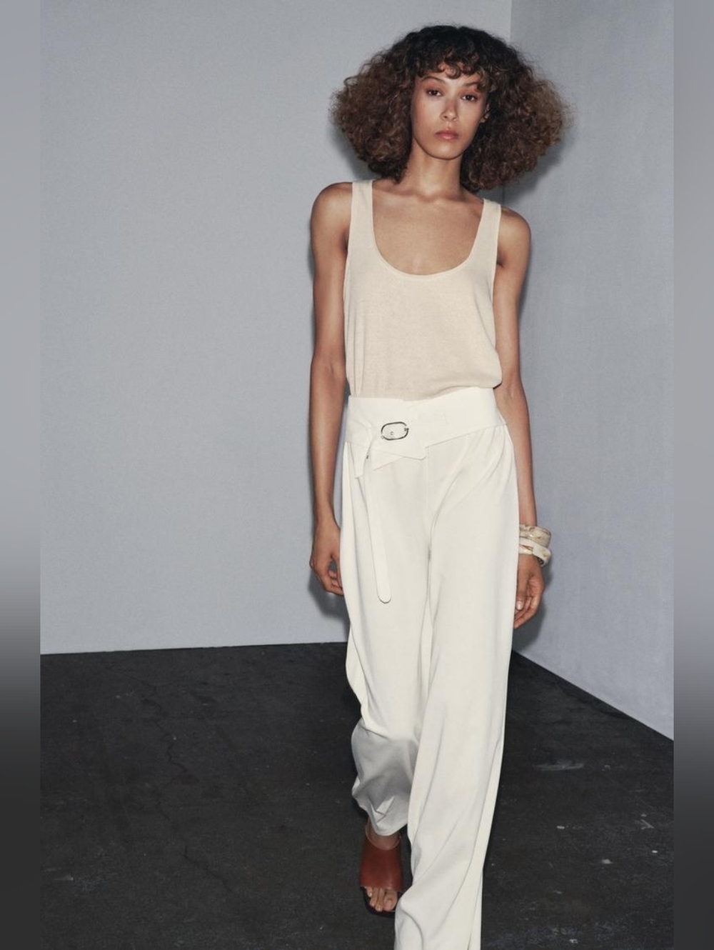 BELTED PANTS ECRU COLOR SIZE S